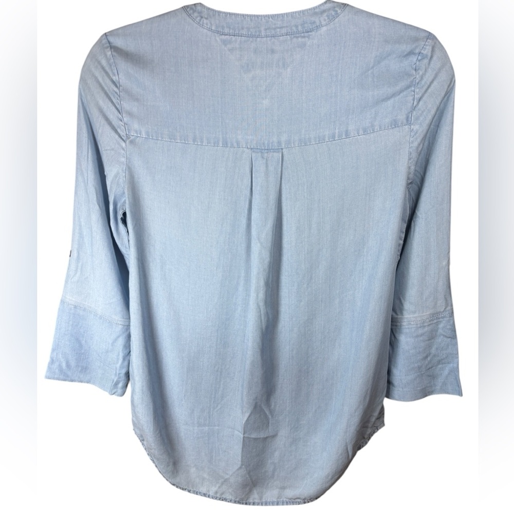 Tommy Hilfiger Light Blue Chambray Top with Buttons XXS - Picture 3 of 8